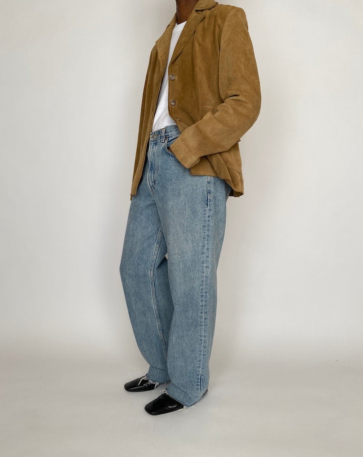 VINTAGE BEIGE SUEDE LEATHER JACKET 4661