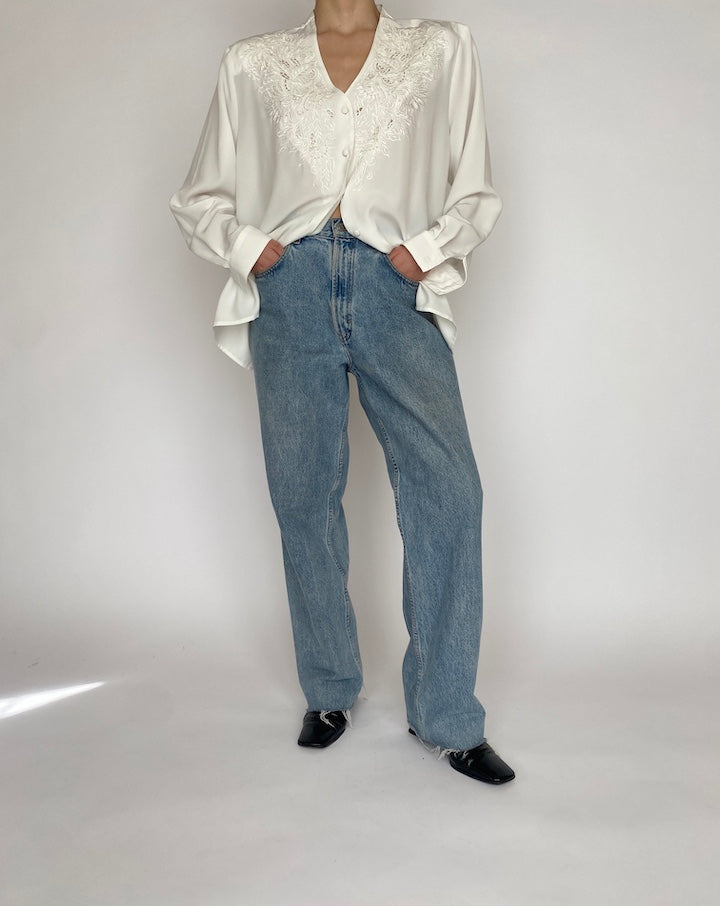 VINTAGE OVERSIZED WHITE BLOUSE 4715