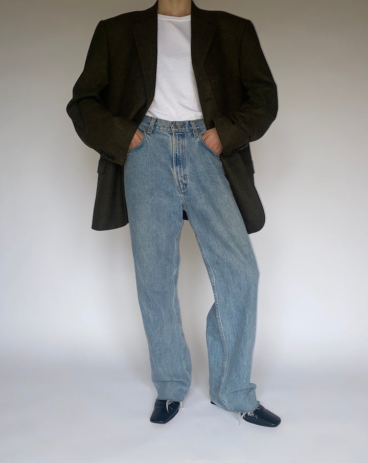 VINTAGE OVERSIZED GREEN WOOL BLAZER 4748
