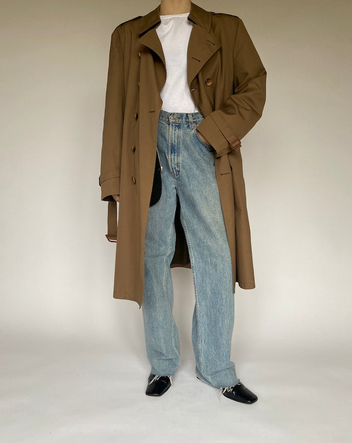 VINTAGE BROWN TRENCH COAT 4764