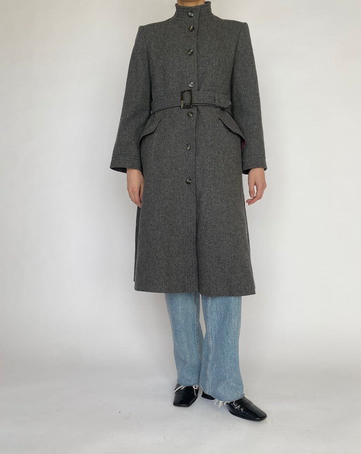 VINTAGE GREY WOOL COAT 4801