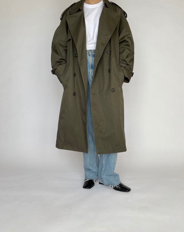 VINTAGE OVERSIZED GREEN TRENCH COAT 4821