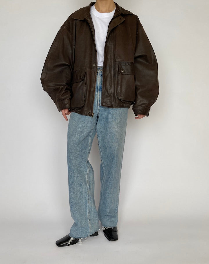 VINTAGE BROWN LEATHER JACKET 4843