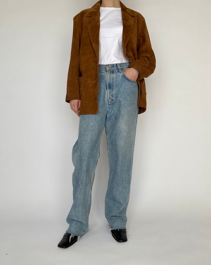 VINTAGE BROWN SUEDE LEATHER JACKET 4848
