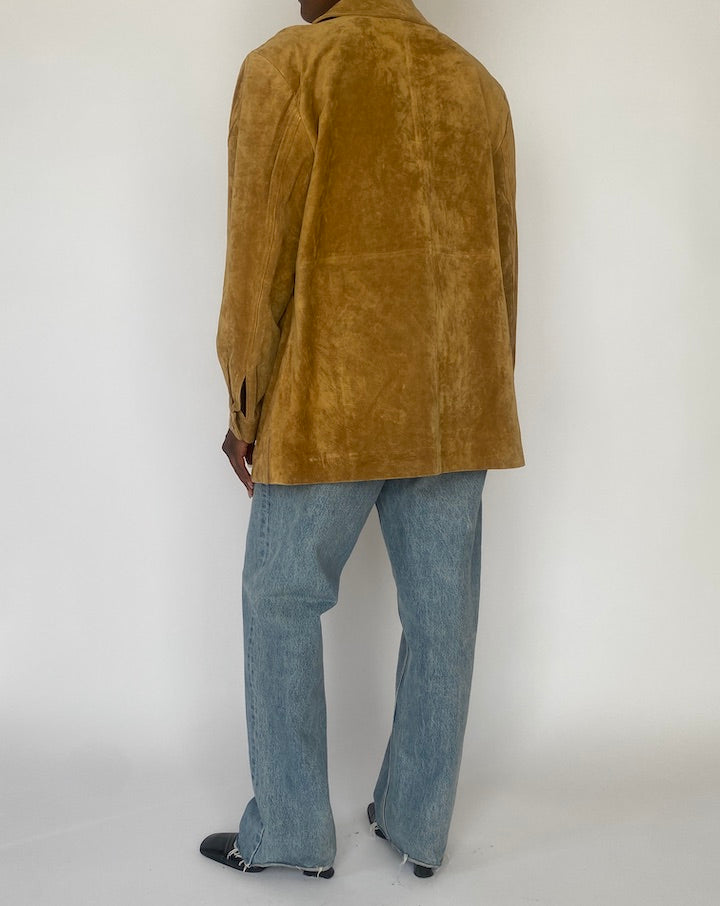 VINTAGE HONEY BROWN SUEDE LEATHER JACKET 4818