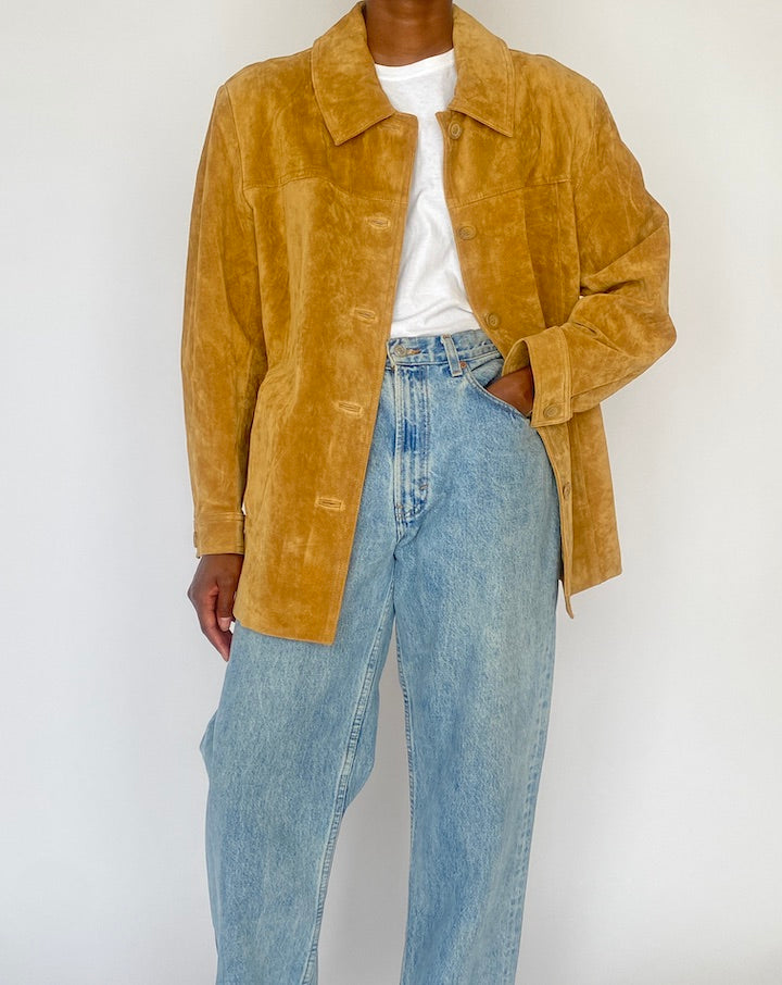 VINTAGE HONEY BROWN SUEDE LEATHER JACKET 4818
