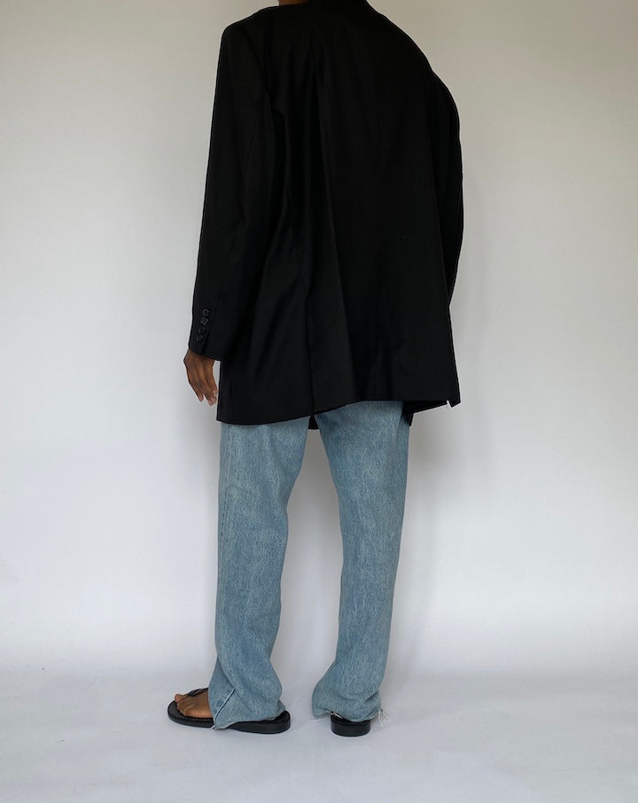 VINTAGE BLACK OVERSIZED SINGLE BREASTED BLAZER 5060