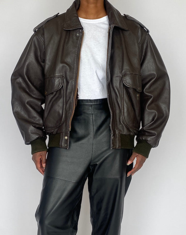 VINTAGE BROWN LEATHER JACKET 5004