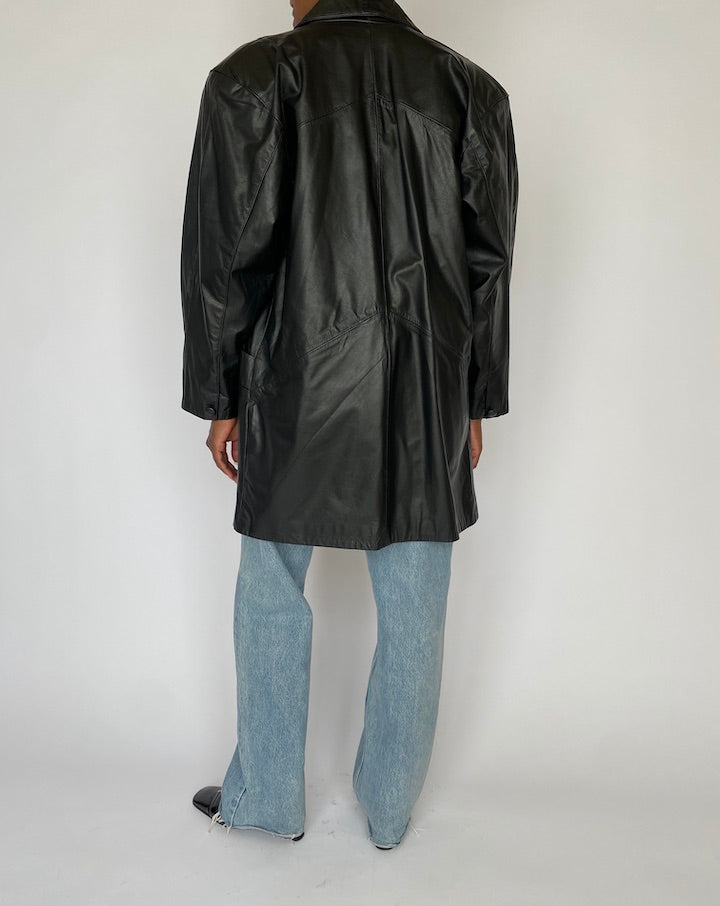 VINTAGE BLACK LEATHER JACKET 4043