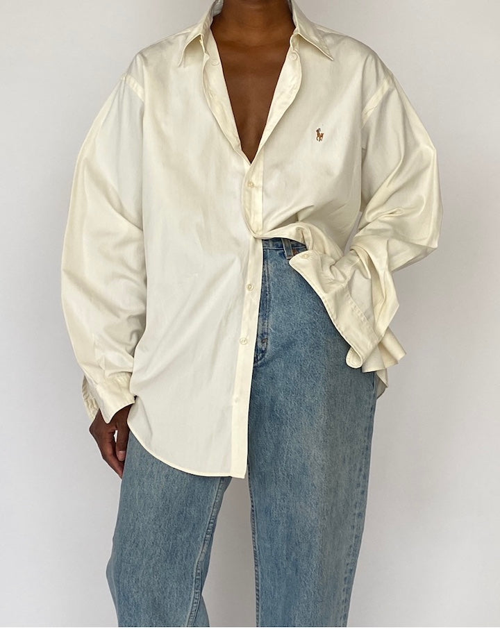 VINTAGE CREAM RALPH LAUREN SHIRT 5164