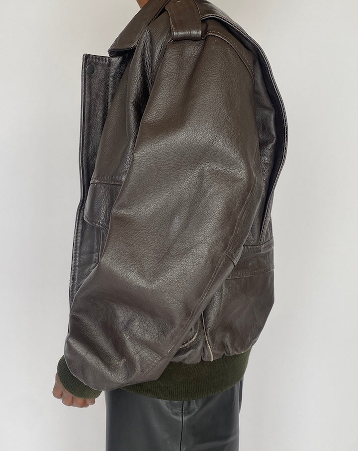 VINTAGE BROWN LEATHER JACKET 5004