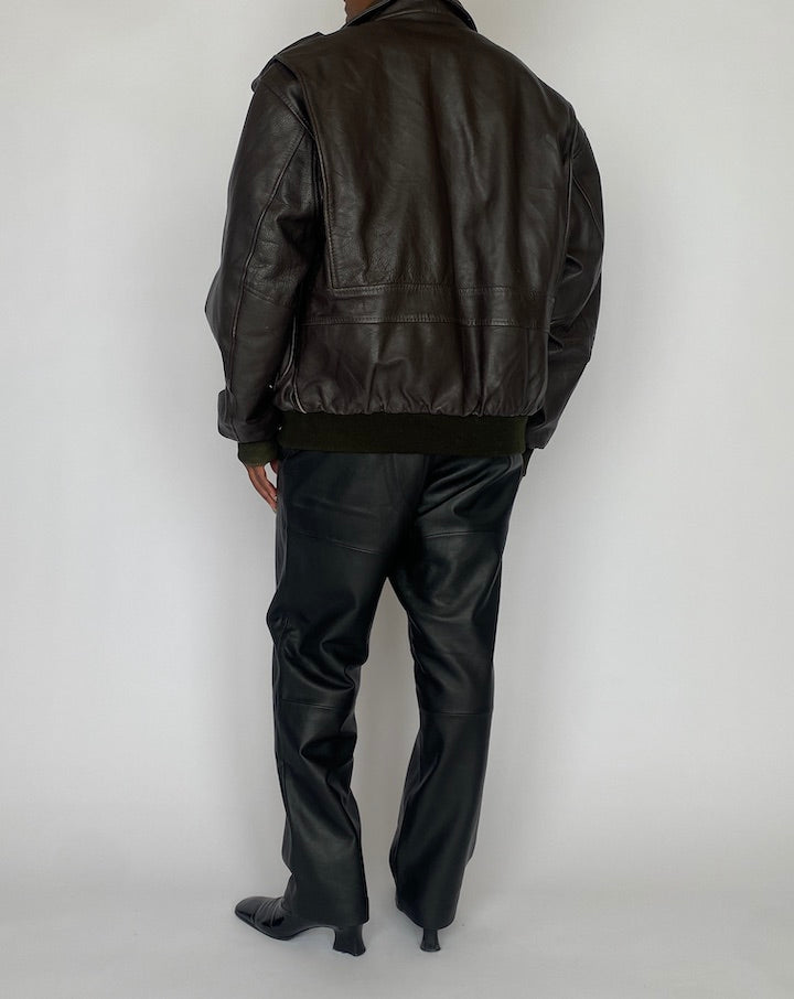 VINTAGE BROWN LEATHER JACKET 5004