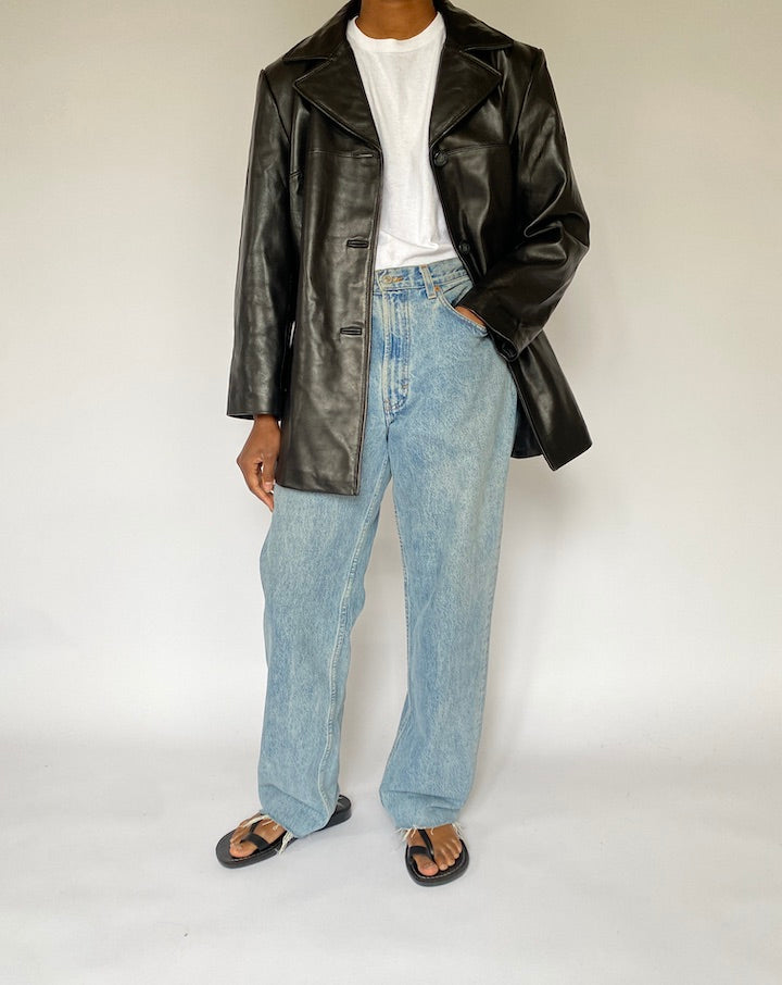 VINTAGE BLACK LEATHER JACKET 5054