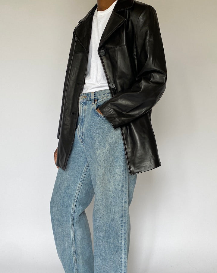 VINTAGE BLACK LEATHER JACKET 5054