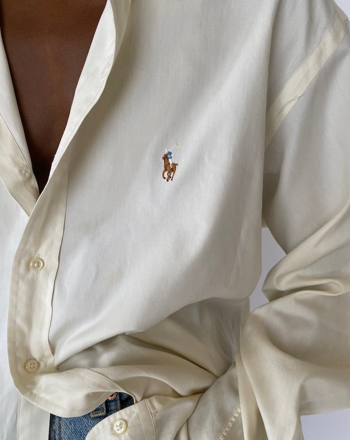VINTAGE CREAM RALPH LAUREN SHIRT 5164