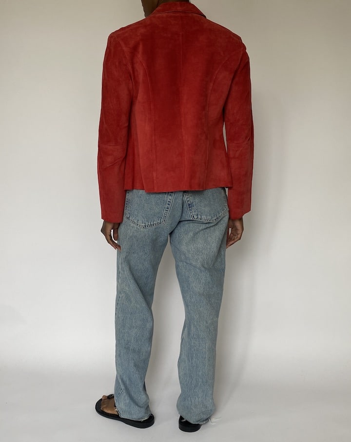 VINTAGE RED SUEDE LEATHER JACKET 4784