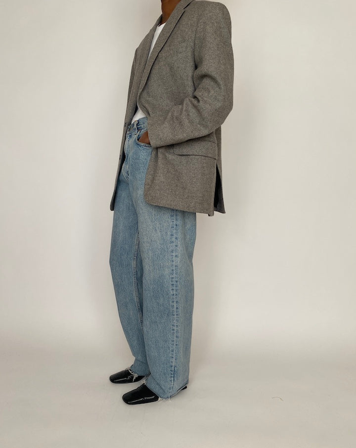 VINTAGE GREY WOOL BLAZER 4668