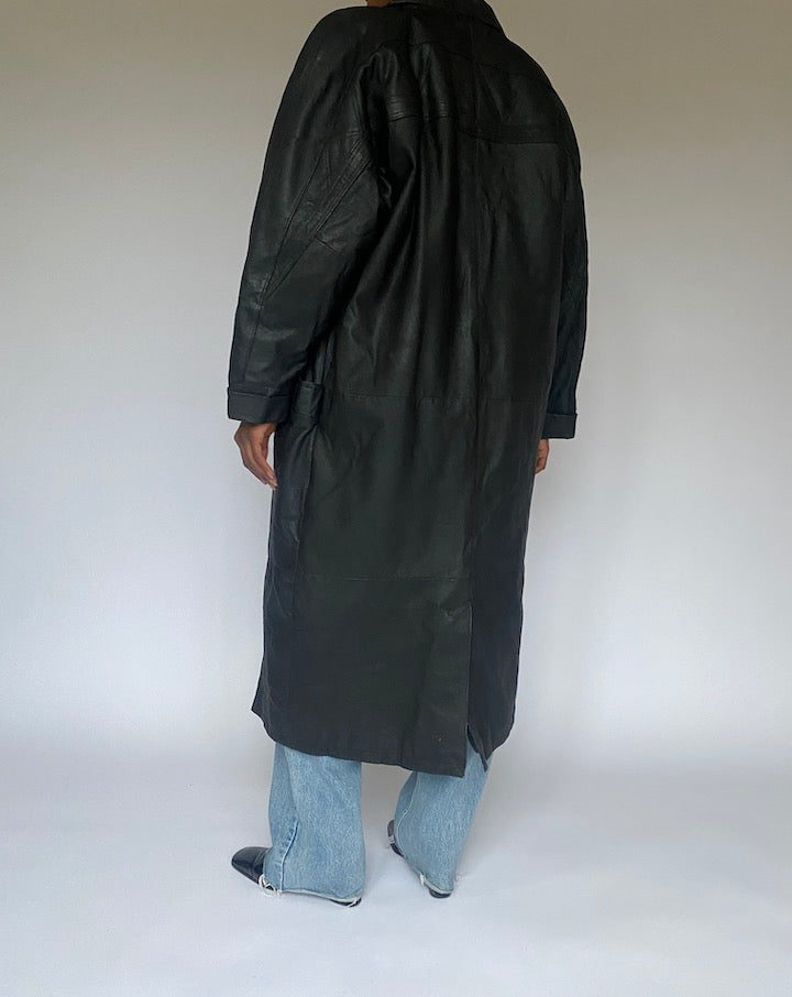 VINTAGE BLACK OVERSIZED LONG COAT 4866