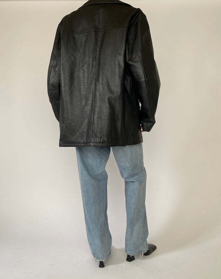 Vintage Black Leather Jacket 5213