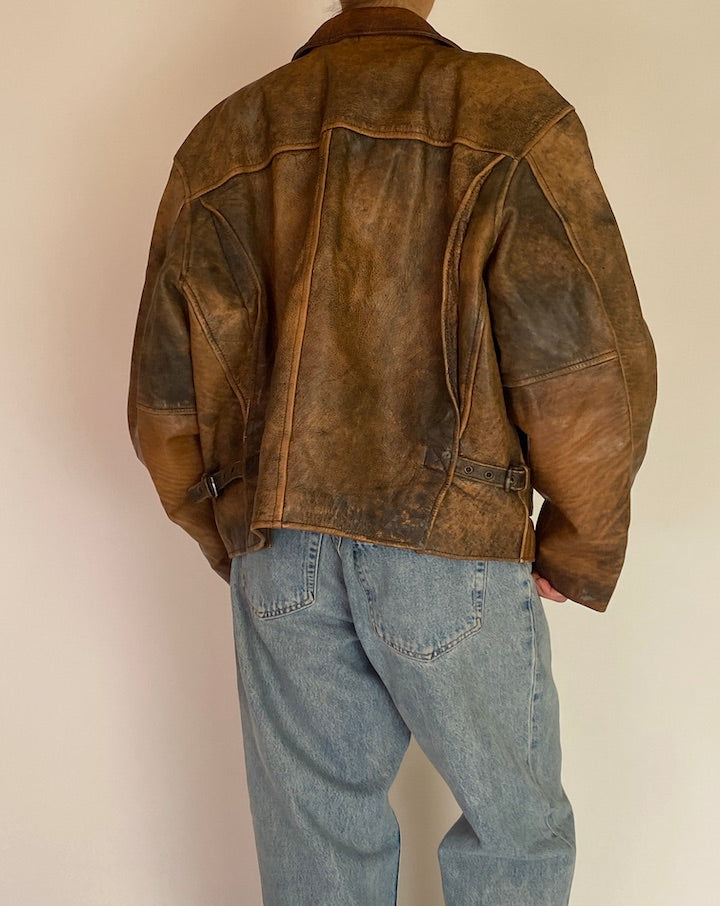VINTAGE BROWN LEATHER JACKET 5211