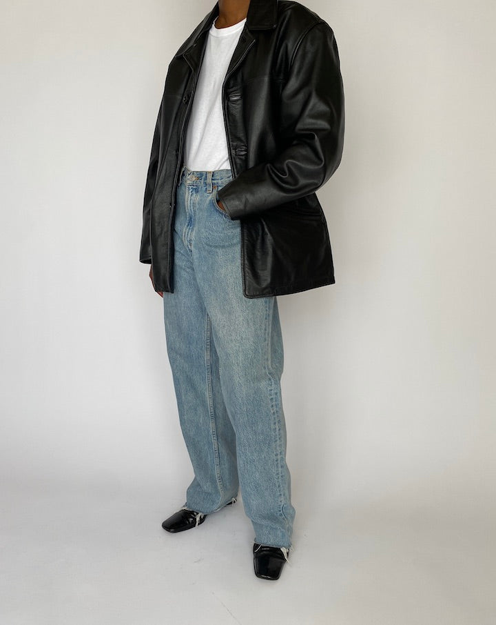 VINTAGE BLACK LEATHER JACKET 4851
