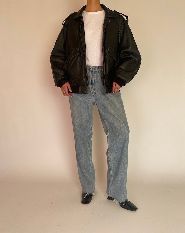 VINTAGE BLACK LEATHER JACKET 5020