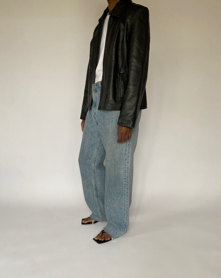 VINTAGE BLACK LEATHER JACKET 5030
