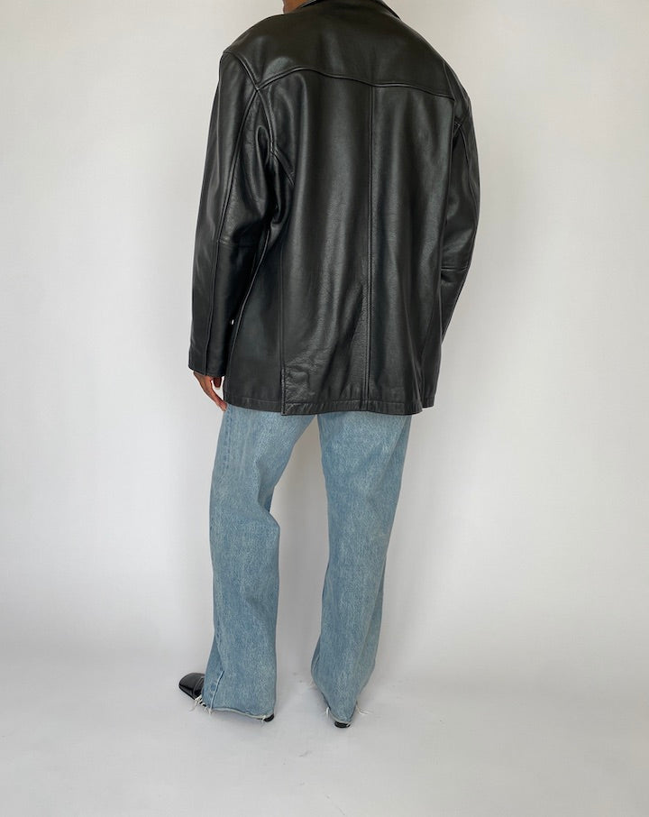 VINTAGE BLACK LEATHER JACKET 4851