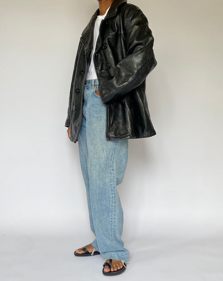 VINTAGE BLACK LEATHER JACKET 5080