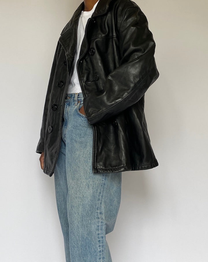VINTAGE BLACK LEATHER JACKET 5080