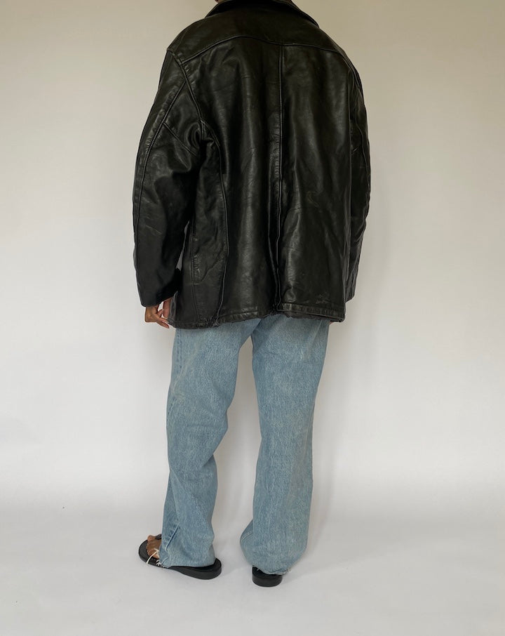 VINTAGE BLACK LEATHER JACKET 5080
