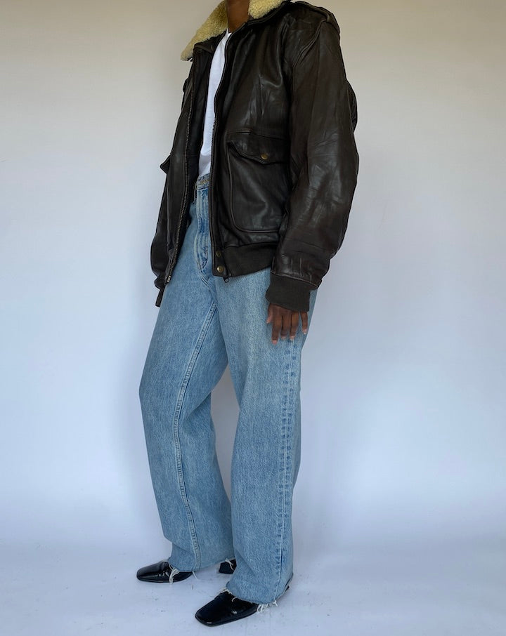 VINTAGE DARK BROWN LEATHER JACKET 4923