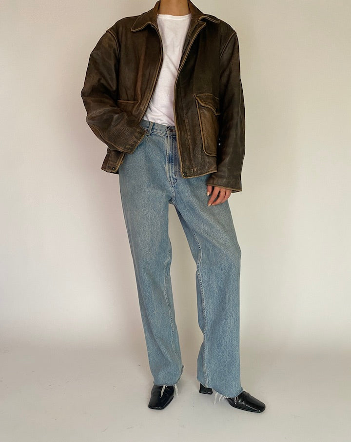 VINTAGE BROWN LEATHER JACKET 5210