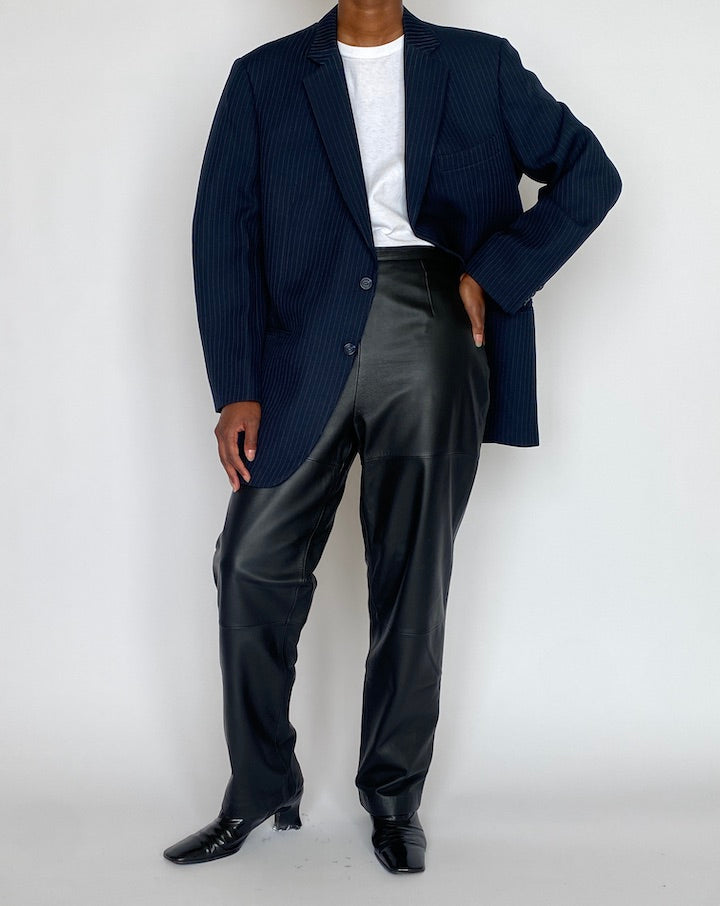 VINTAGE NAVY PINSTRIPED BLAZER 5119