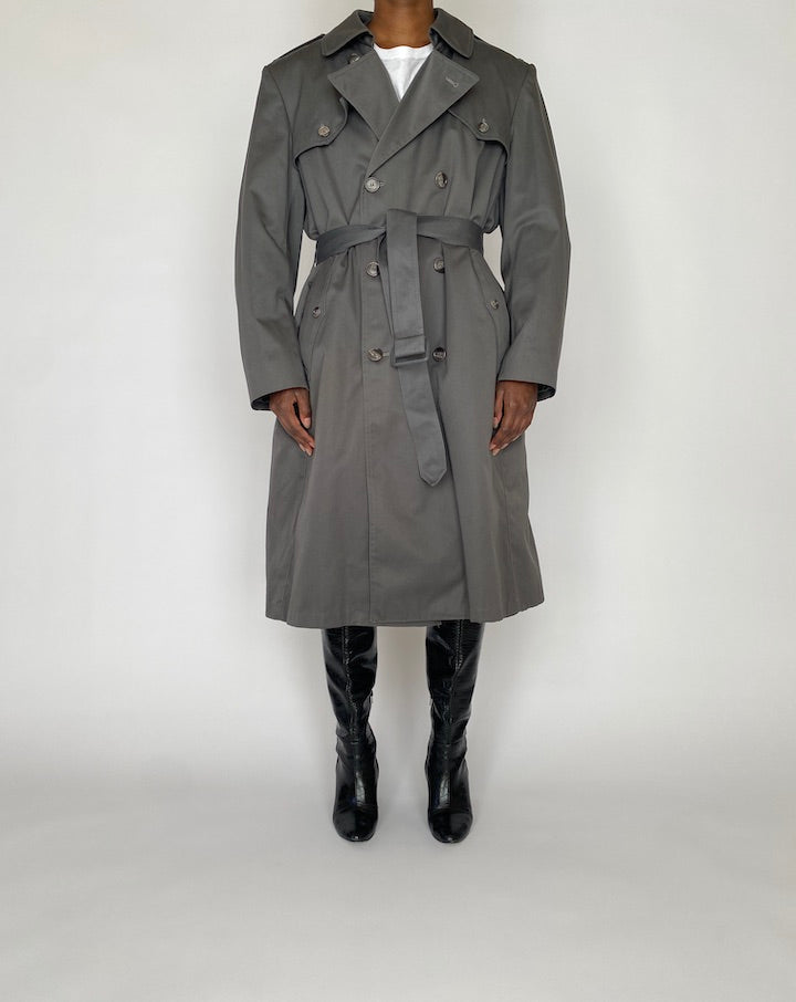 Vintage Long Grey Trench Coat 4460