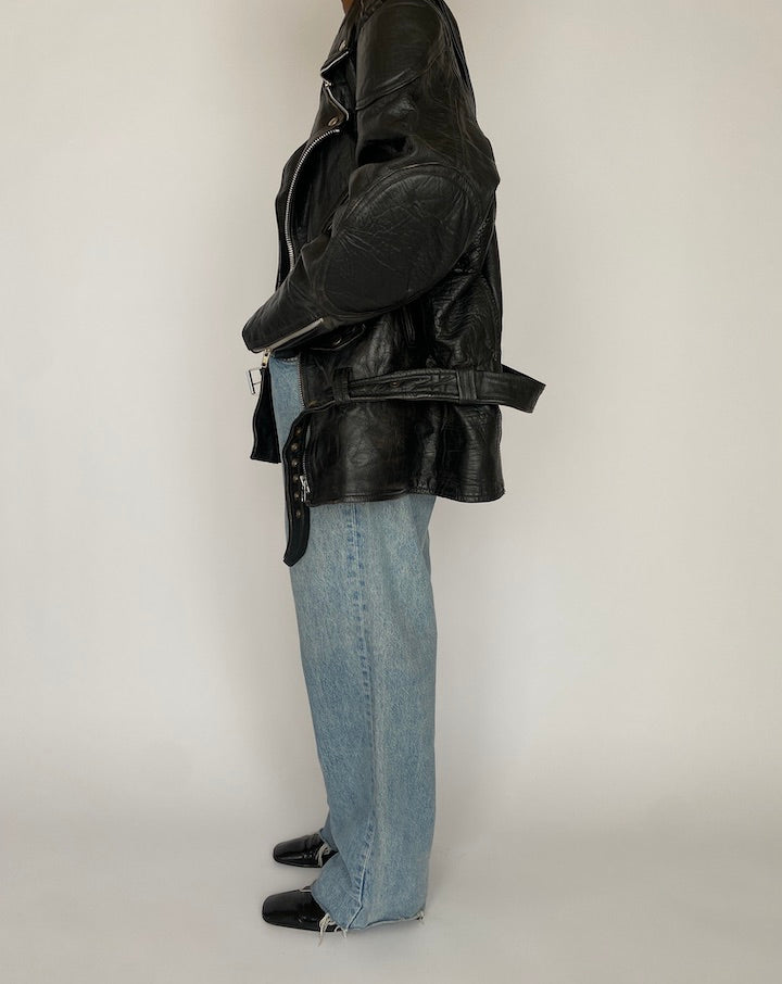 VINTAGE BLACK LEATHER JACKET 4967