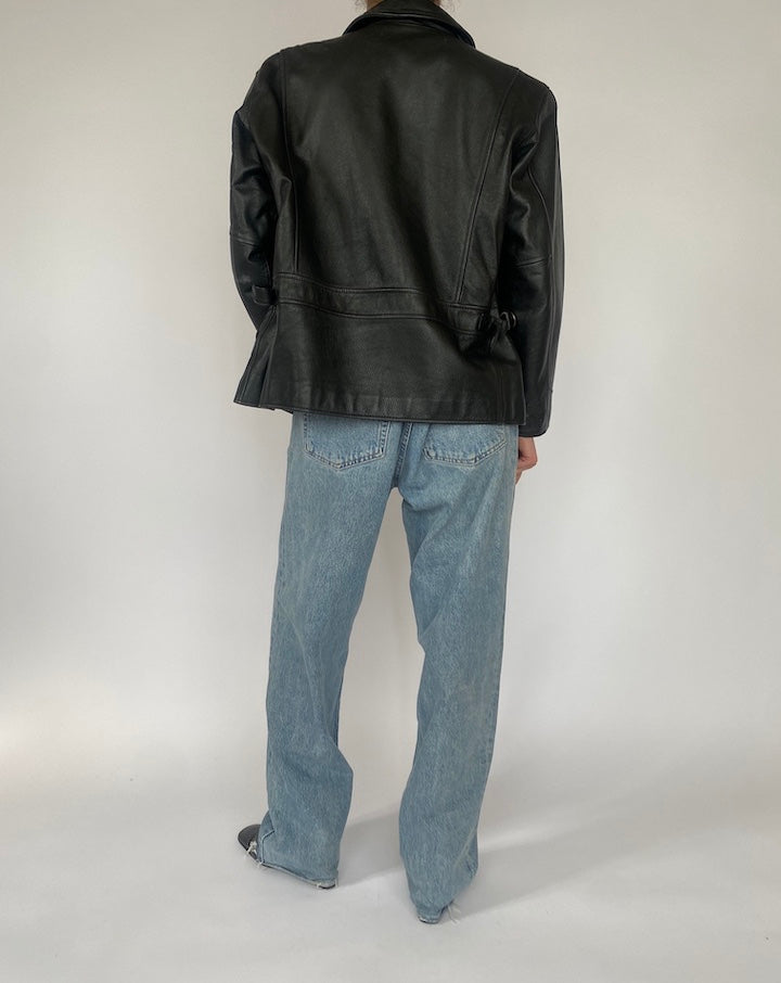 VINTAGE BLACK LEATHER JACKET 4707