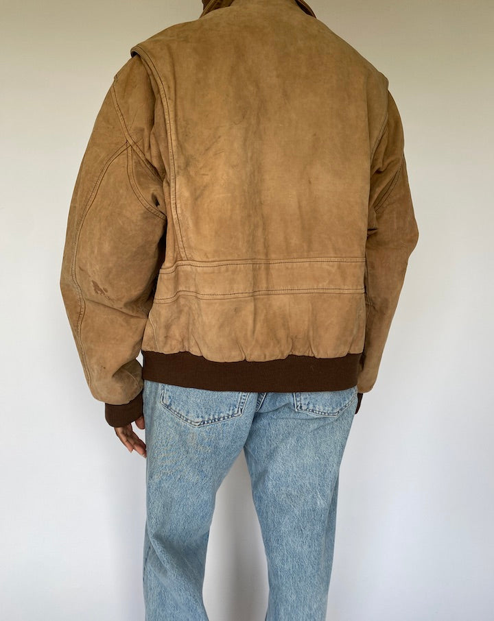 VINTAGE LIGHT BEIGE LEATHER JACKET 4940