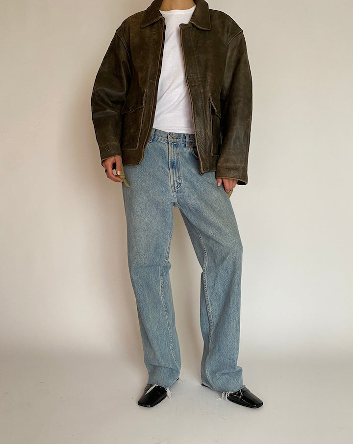VINTAGE BROWN LEATHER JACKET 5204