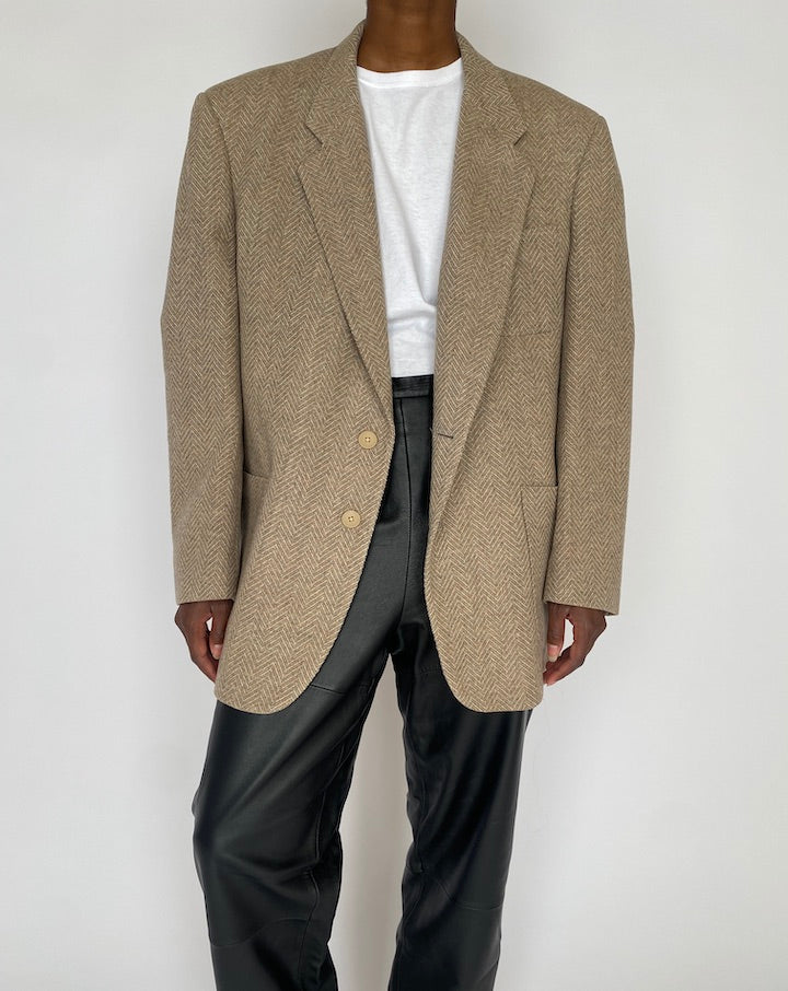 VINTAGE CHRISTIAN DIOR HERRINGBONE BLAZER 5111