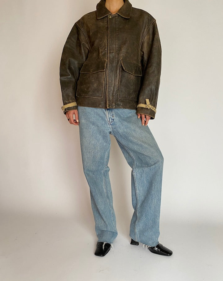 VINTAGE BROWN LEATHER JACKET 5204