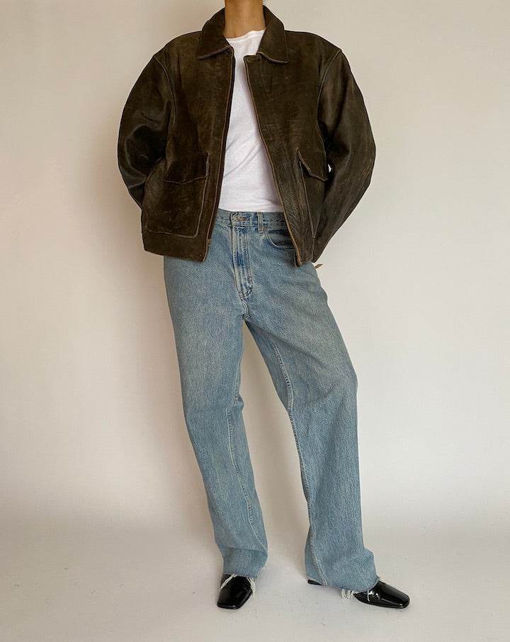 VINTAGE BROWN LEATHER JACKET 5204