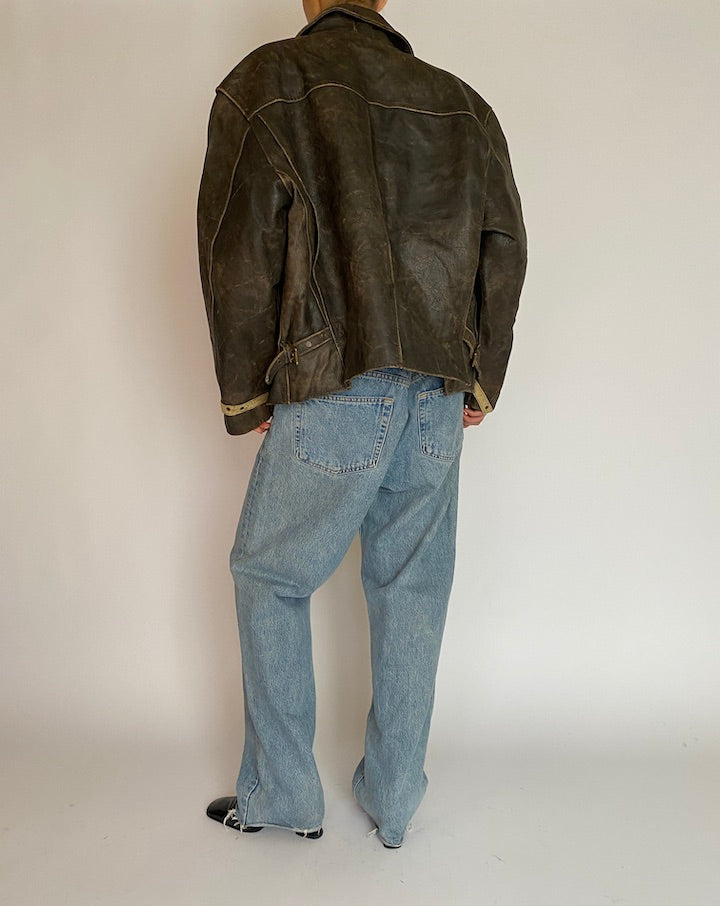 VINTAGE BROWN LEATHER JACKET 5204