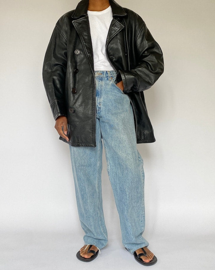 VINTAGE BLACK LEATHER JACKET 5081