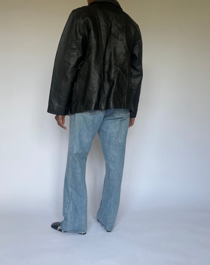 VINTAGE BLACK LEATHER JACKET 4933