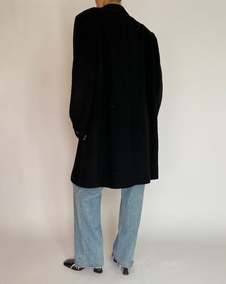 VINTAGE BLACK CASHMERE COAT 5218