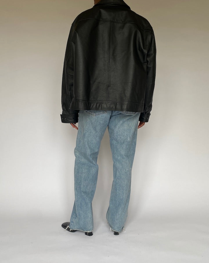 VINTAGE BLACK LEATHER JACKET 4898