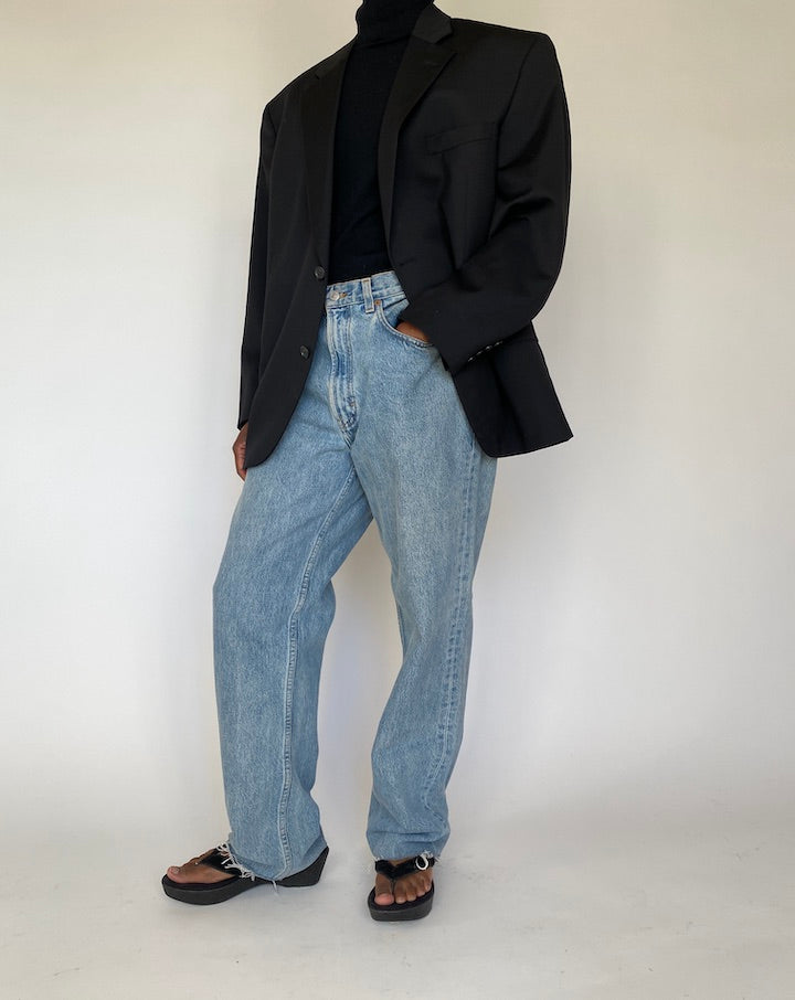 VINTAGE BLACK SINGLE-BREASTED BLAZER 4325
