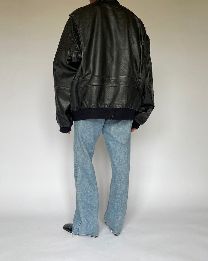 VINTAGE BLACK LEATHER JACKET 4950