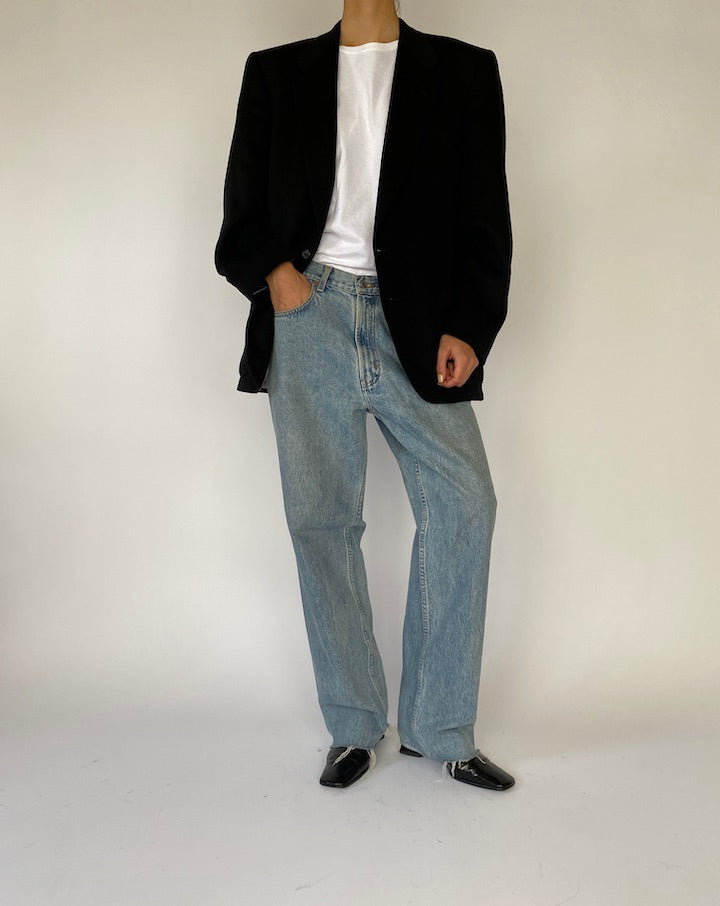 VINTAGE BLACK CAMEL HAIR BLAZER 5222